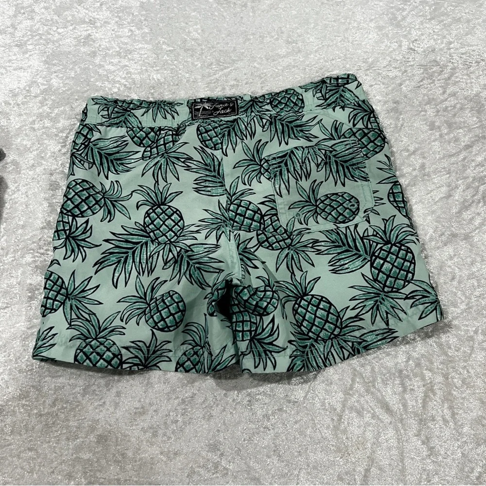 Janie and Jack NWT Size 3 Teal Pineapple Swim Trunks